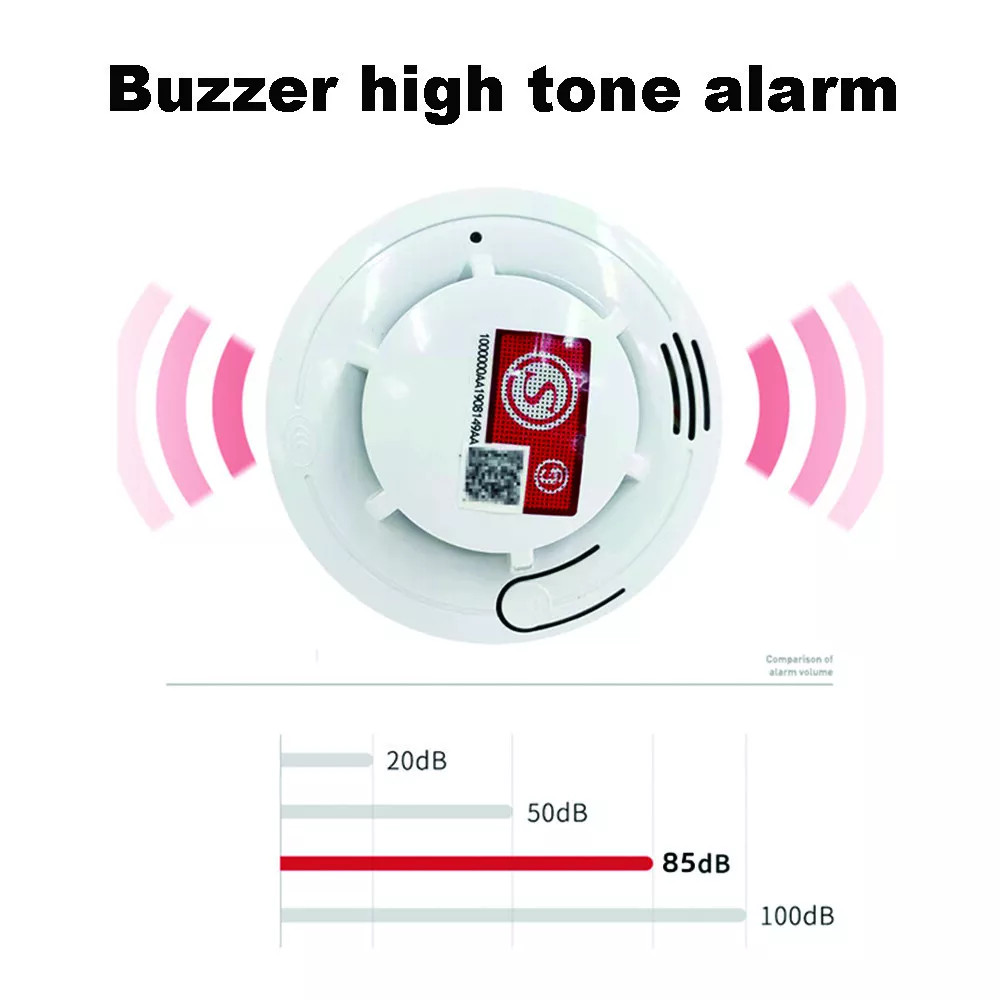 2 X Home Fire Alarm Smoke Detector Gas Sensor Twin Pack With Batteries 10 Year — foto 4