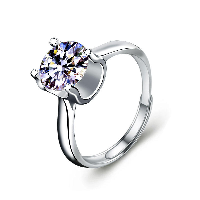 Moissanite Women's Wedding Ring Sterling Silver