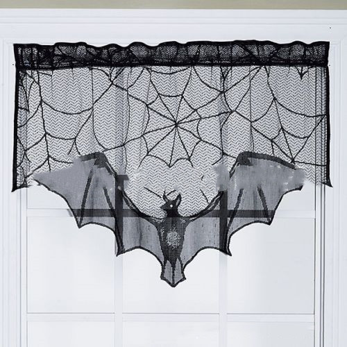 Halloween Decoration Lace Spider Web Sk (Black-93x57cm)