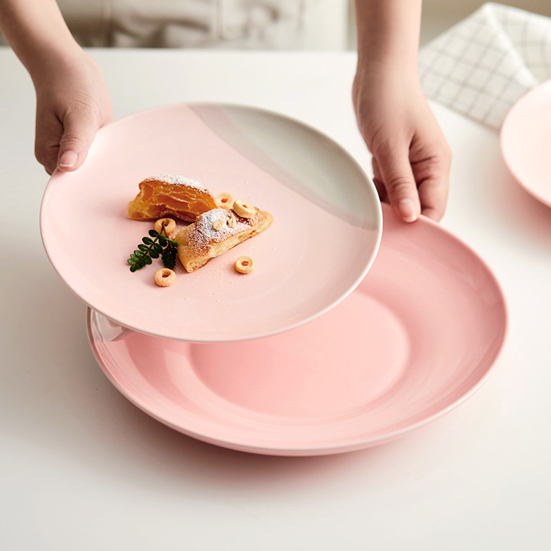 Title 5, Plate Dishes Household Flat Shallow Western Foo...