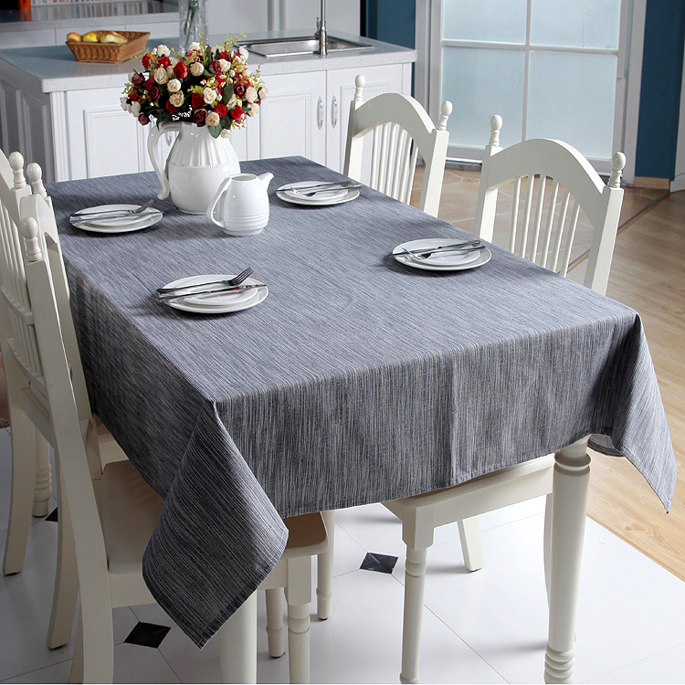 Simple Yarn-dyed Cotton Linen Tablecloth - Image 4