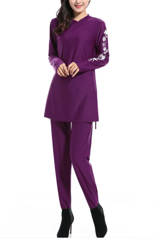 Women's Solid Color Nylon Swimsuit Purple - Shop at LoveMi