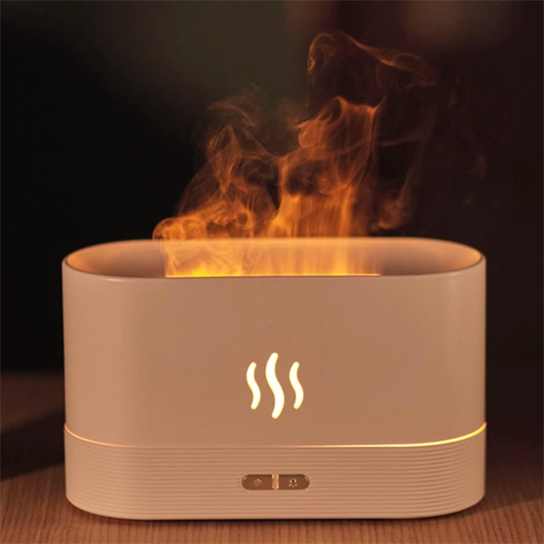 Flame Air Diffuser Humidifier Upgraded Scent Diffuser For Essential Oils Ultrasonic Aromatherapy Fire Mist Humidi With 2 Brightness Auto-Off Function For Room Home Office