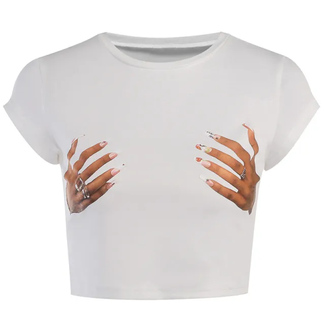 European And American Street Fashion Slim Fitting Short Sleeve White - Shop at LoveMi