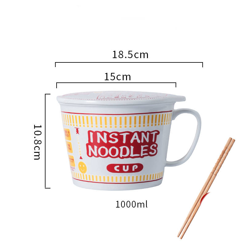 Title 5, Ceramic Large Capacity Instant Noodle Bowl Hand...