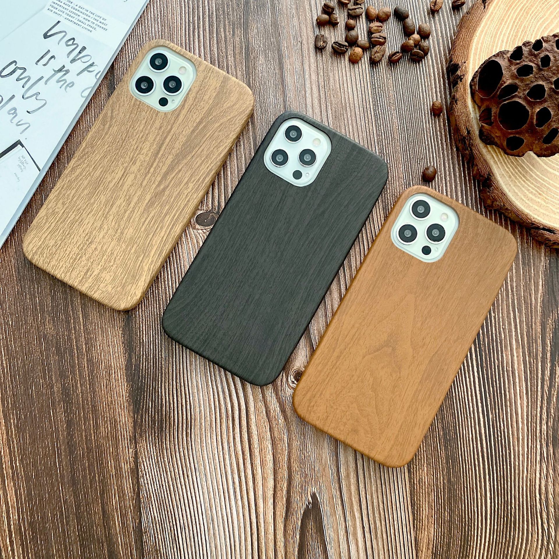 Home Wood Grain Phone Case Protector