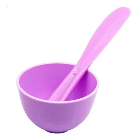 Silicone Mask Bowl Brush Meter Stirring Stick Soft Purple2 Piece Set - Shop at LoveMi