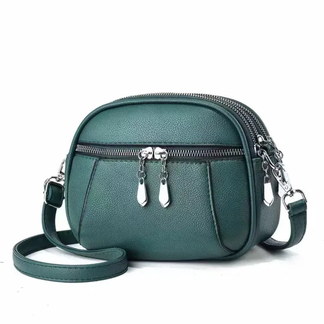 Solid Color Small Round Bag Fashion Multi pocket Large Capacity Shoulder Crossbody Bags For Women Handbags Green - Shop at LoveMi
