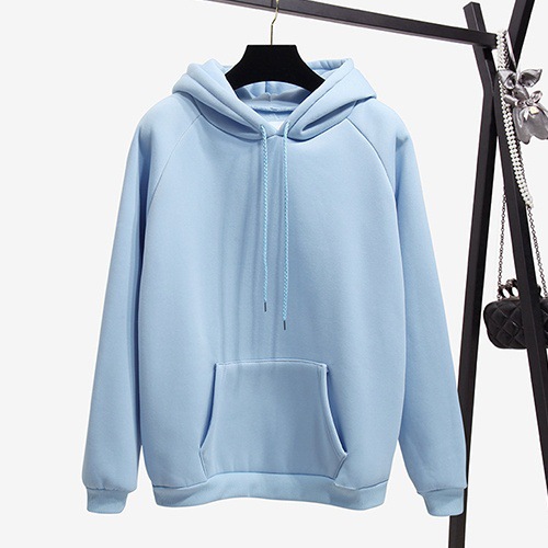 Title 10, Pure Color Plus Velvet Padded Hooded Sweater