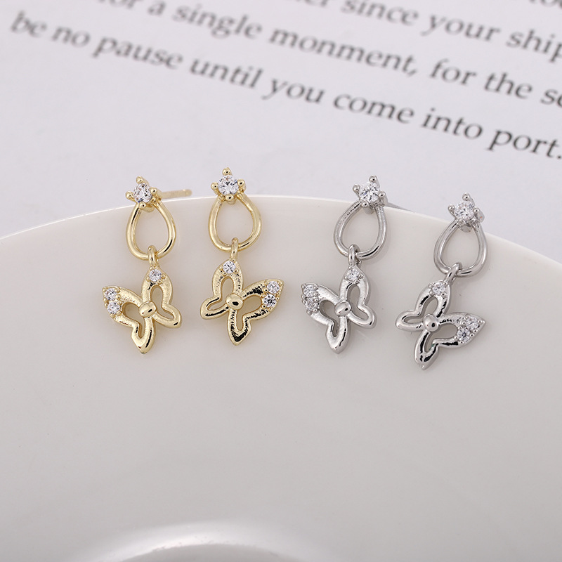 Butterfly Female Simple Temperament Earrings Net Red Personality Trendy Face Thin Earrings