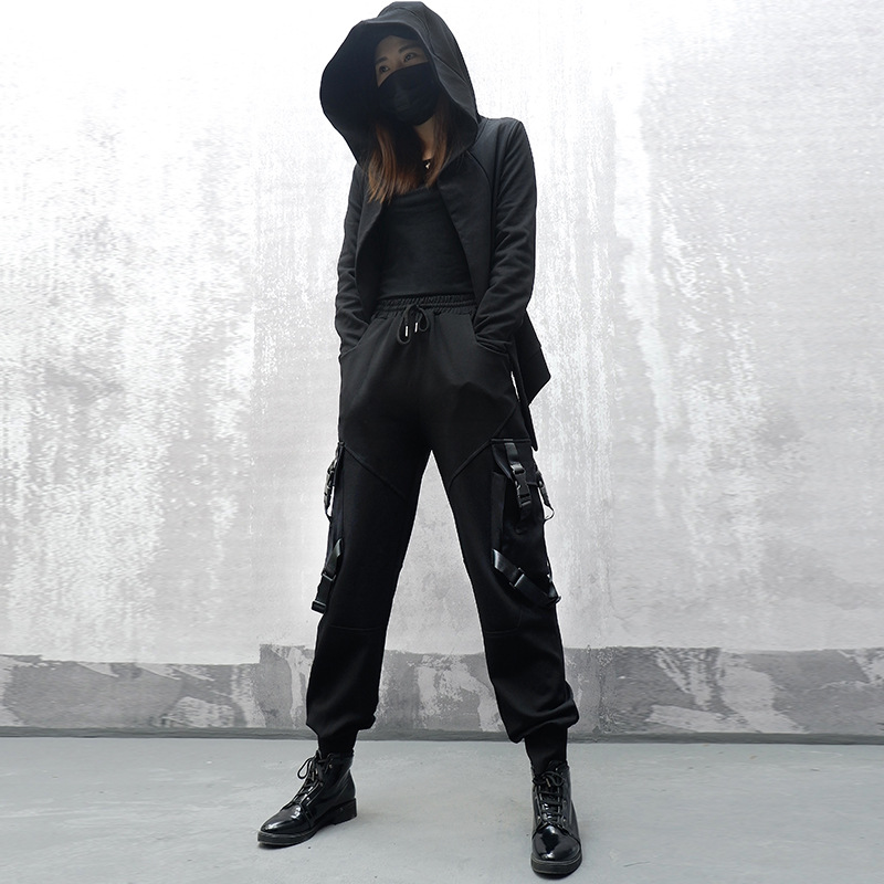 Casual Lace-up Three-dimensional Pocket Trousers All-match Women's Clothing