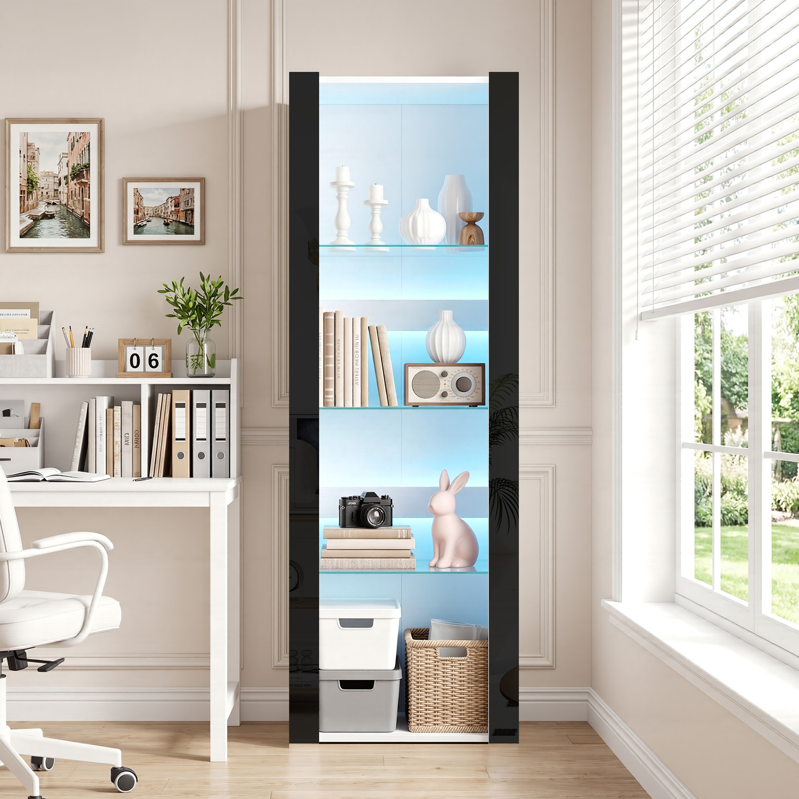 Modern Living Room Cupboard,Display Unit Cabinet Sideboard Free Standing — image 11