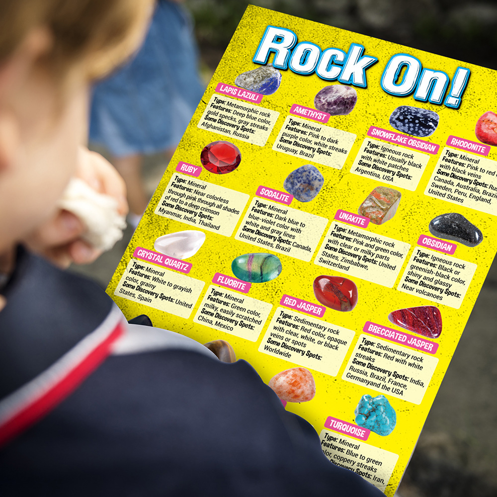 Rock For Kids 36 Pcs Rocks With Learning Guide, Gemstones Crystals Kit Mineral Education Set Geology Science Toys Educational Gifts For Boys Girls Age Above 6 Year Old