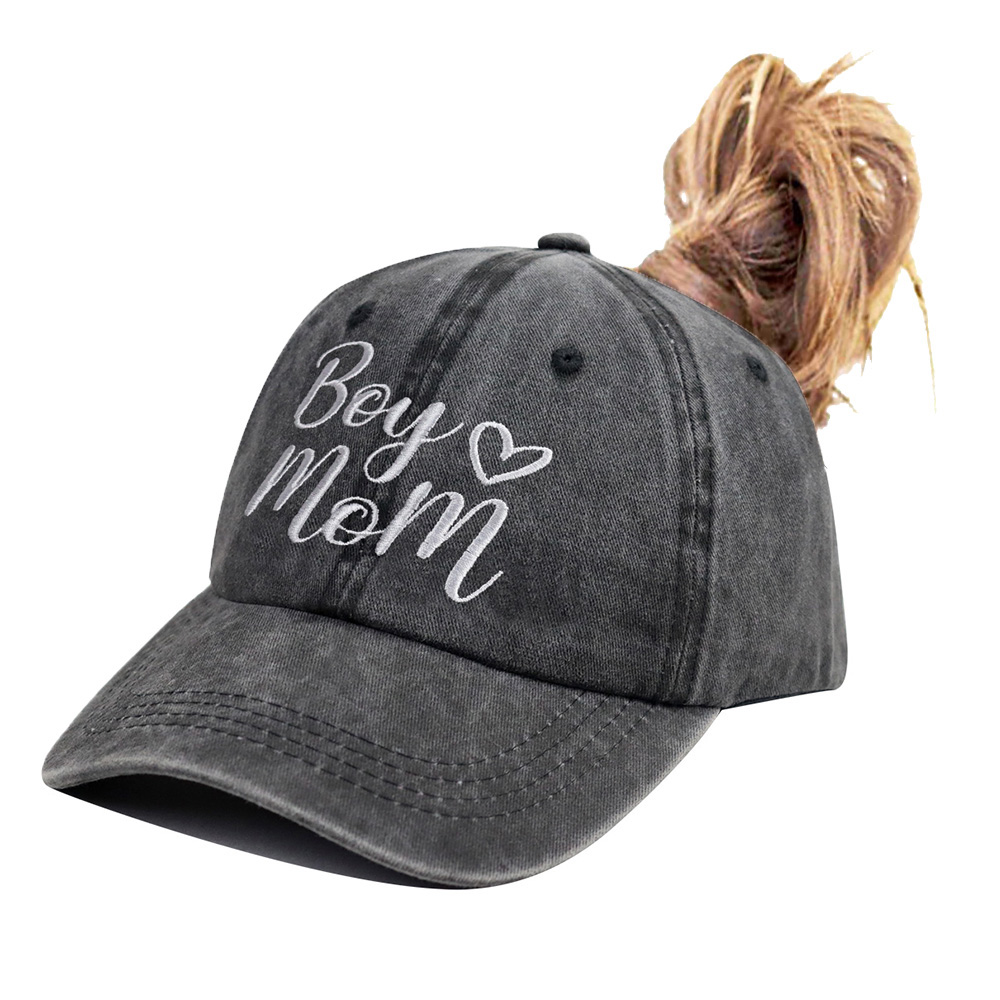 Boy Mom embroidered cap gift idea shown with packaging perfect for mothers day and birthday