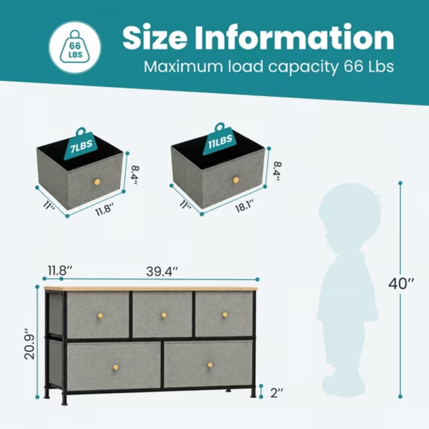 Fabric Dresser For Bedroom, Chest Of Drawers Organizer Storage Cabinet For Closet And Entryway image 11