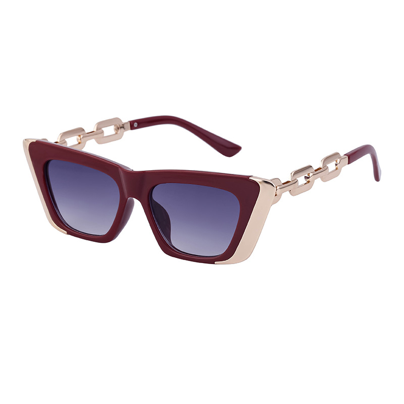 Title 17, Chain Small Frame Sunglasses Personality Cat Eyes