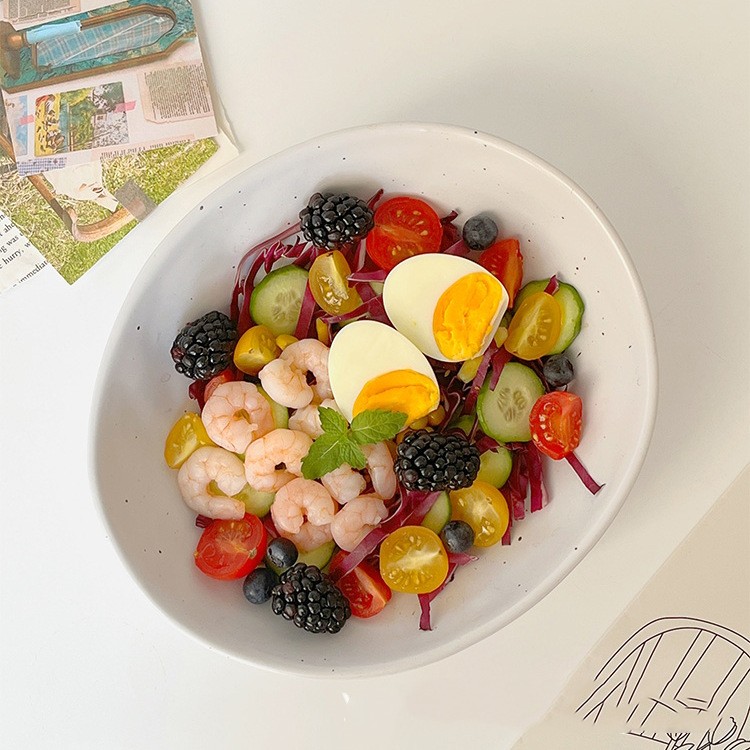 Korean Style Splash Ink Irregular Shaped Ceramic Bowl