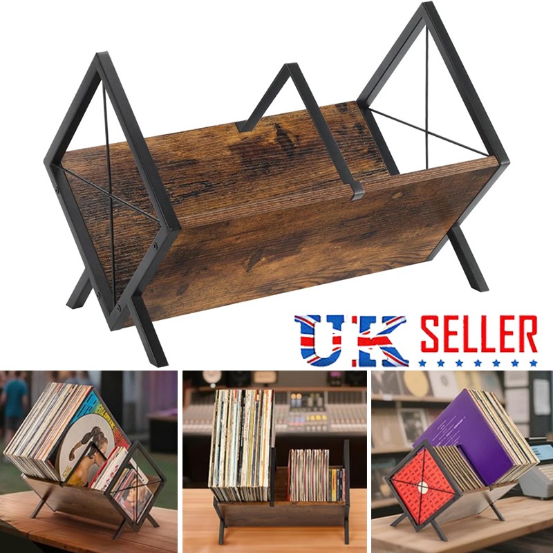 Vinyl LP Music Record Storage Rack Box Cube Cabinet Case