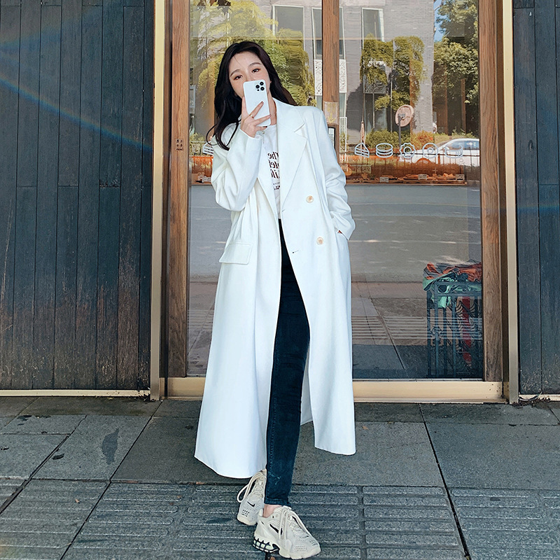 High-end Atmosphere Mid-length Temperament Suit Collar Jacket