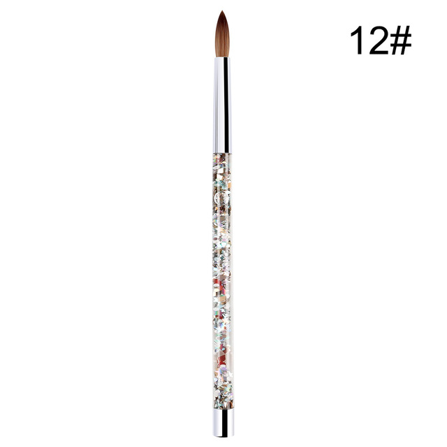7 Sizes Nail Art Brush For Acrylic Powder Nylon Manicur White12 - Shop at LoveMi