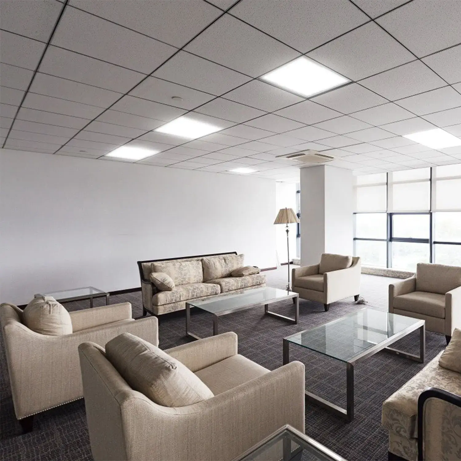 LED Panel Light 5800LM 7000K Ceiling Lighting 150W Equivalent LED Troffer Recessed Edge-Lit