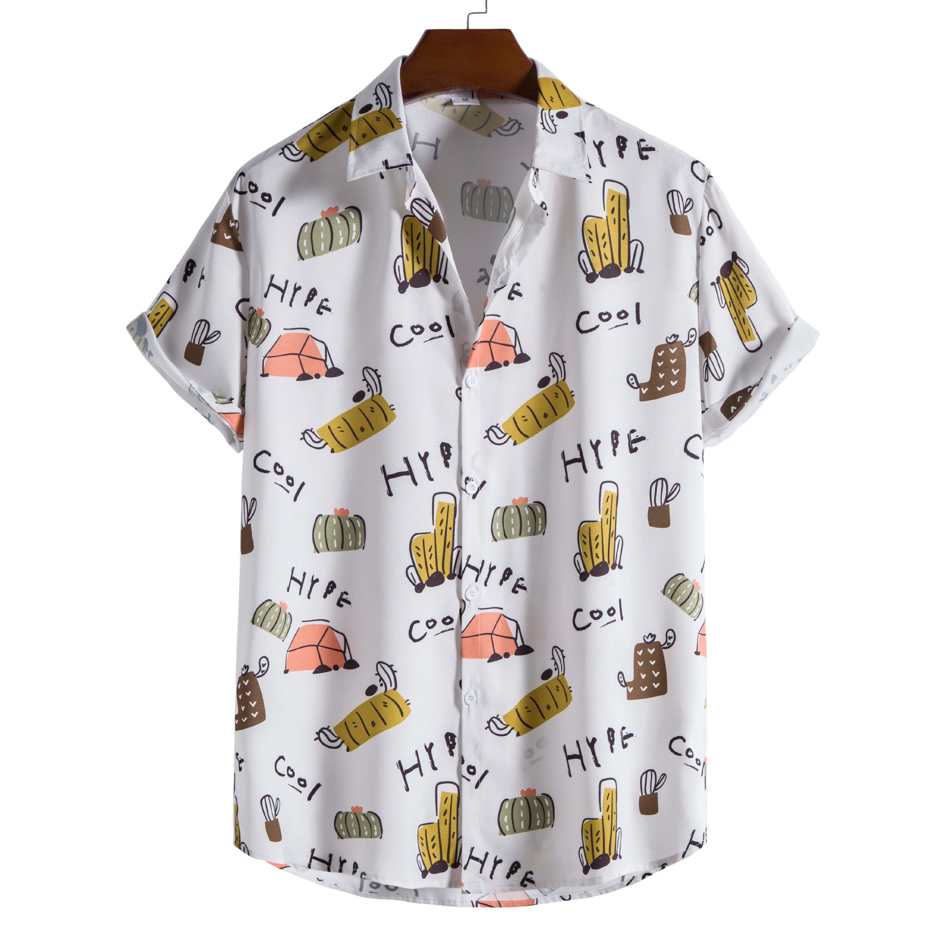 Title 5, Heren Fashion Trend Digital Print Shirt met kor...