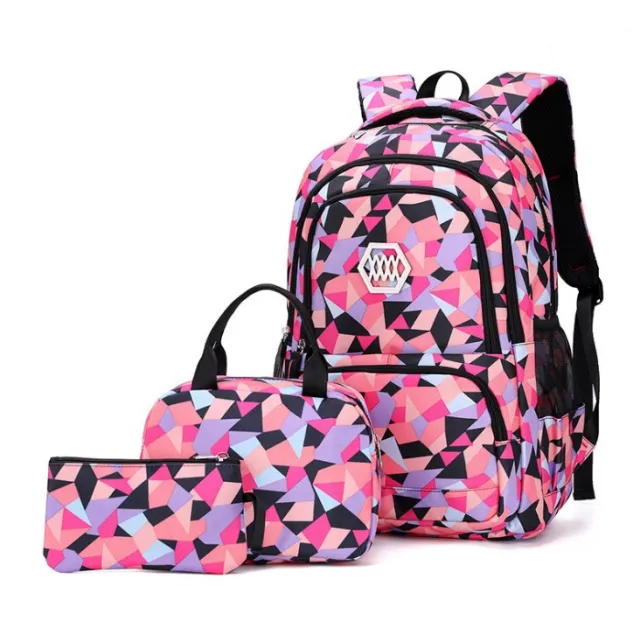 Three piece Student School Bag Kindergarten Cartoon School Bag Red - Shop at LoveMi