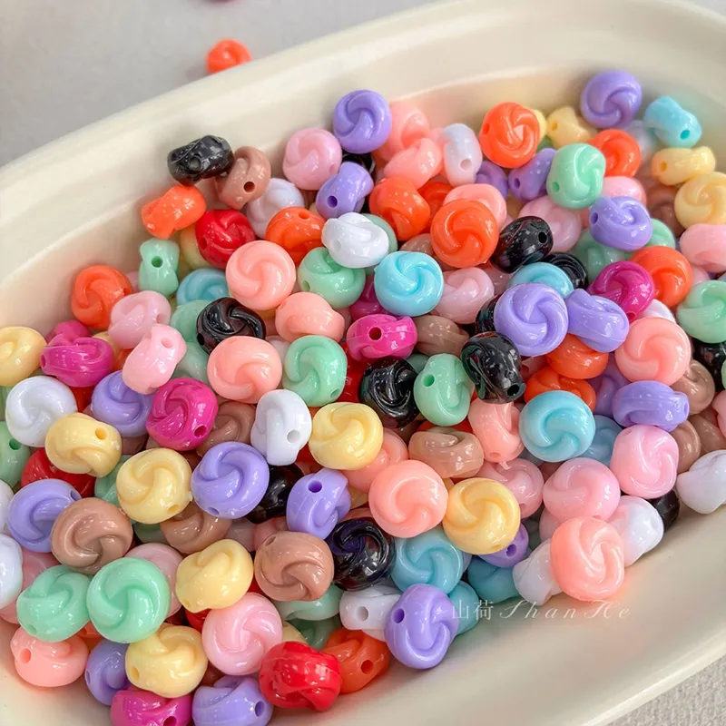 Solid Color PS Swirl Beads, Plastic Spiral
