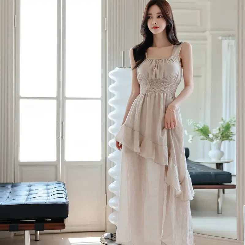 Temperament High Waist And Thin Mid-length Lotus Leaf