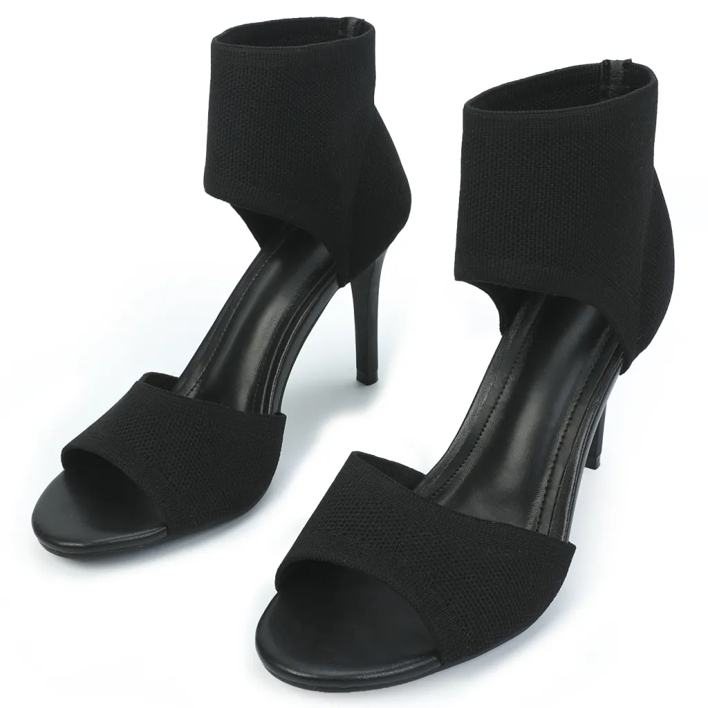 Women's Fashionable And Comfortable High-heeled Skinny Fish Mouth Sandals - Black