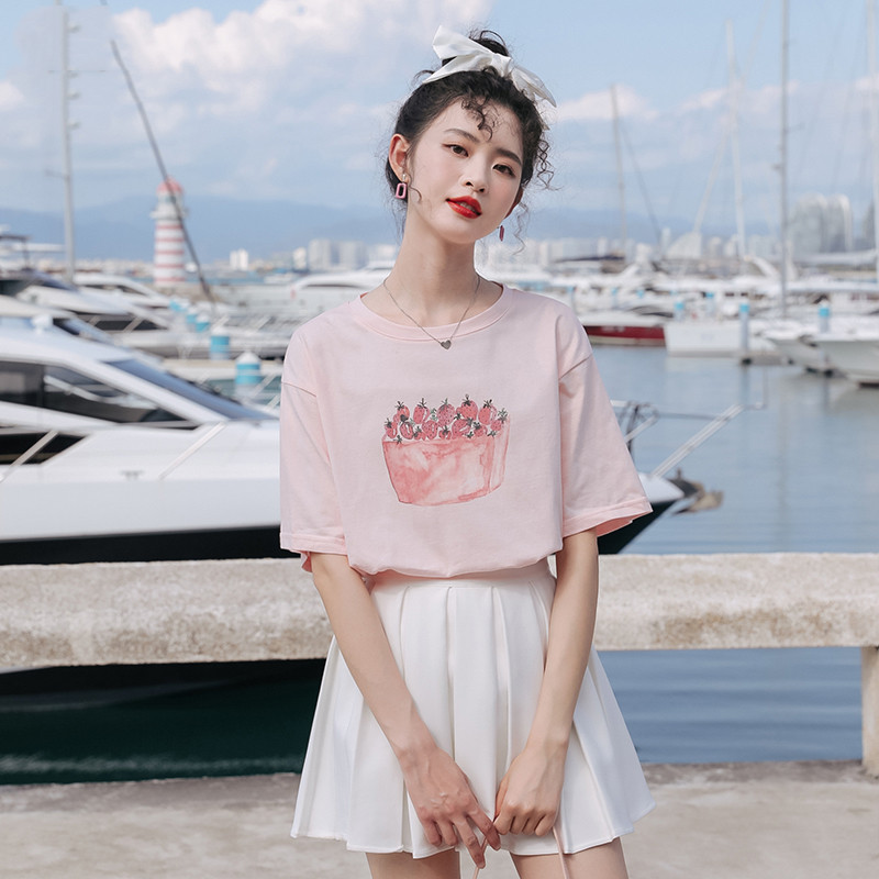 Printed Loose CottonT-shirt Women's Design Sense