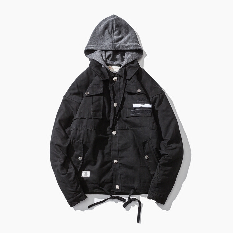 Men's Cotton Coat Street Hood Detachable
