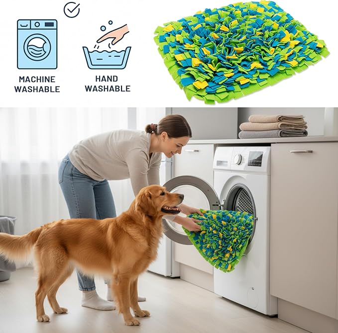 16 X 22-Inch Dog Snuffle Mat, Interactive Enrichment Foraging Toy For Boredom Relief, Treat Feeding And Mental Stimulation
