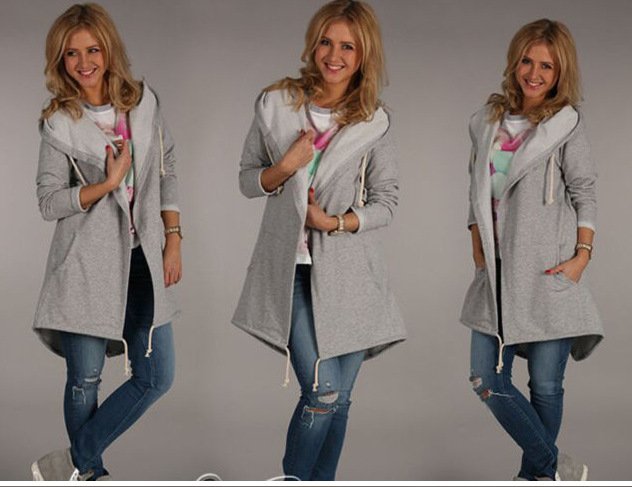 Women's Sweatshirt With Hooded Collar And Long Sleeve Sweatshirt