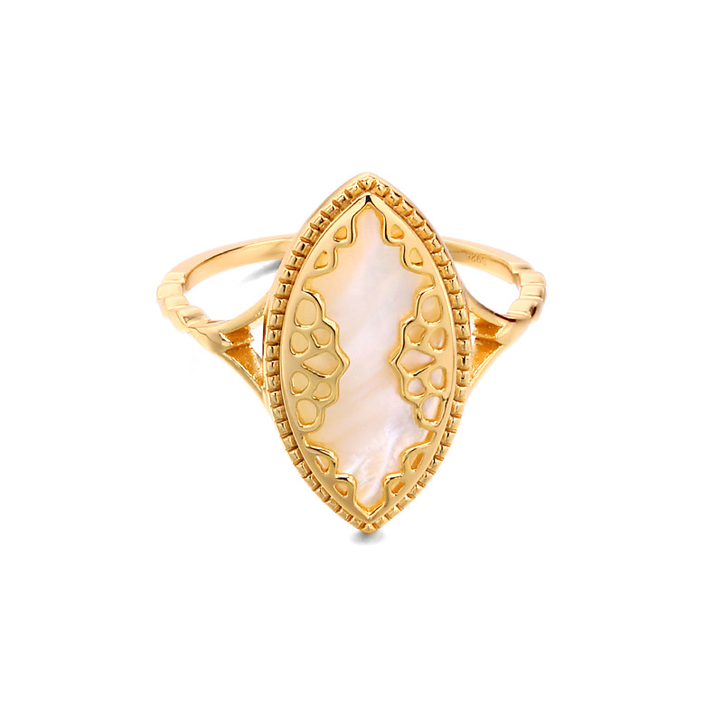 Title 4, Bague coquillage blanche Bubble Fashion pour fe...