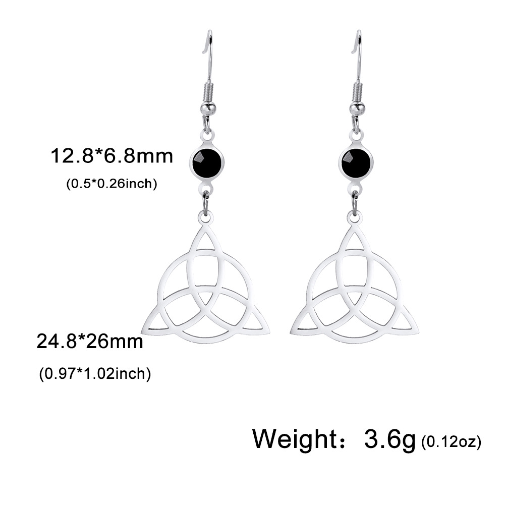 Title 1, Titanium Steel Triangle Circle Hollow Stud Earr...