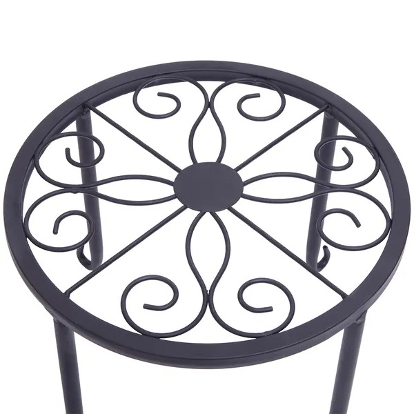 Metal Plant Stand 4 In 1 Potted Irons Planter Supports Floor Flower Pot Round Rack Display image 5