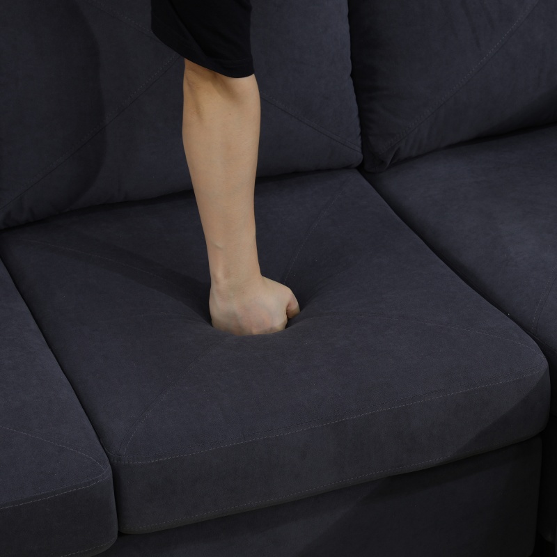 Pickup Only--Dark Grey Massa Flannel 4-Piece Couch Living Room Sofa Set