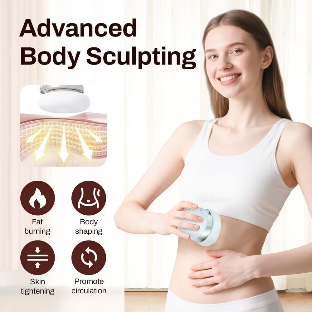 Electric Body Sculpt Massager Slimming Machine, EMS Skin Tightening Massager With 5 Heads For Belly Arms Legs Butt, Cordless Handheld UK