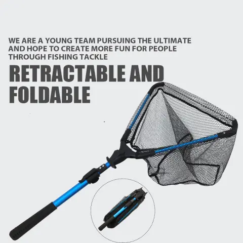 Aluminum Alloy Retractable Triangle Folding Hand Net Lure Fishing