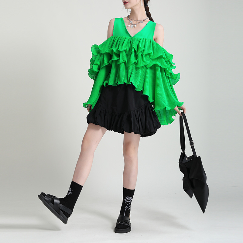 Title 3, New Elastic High Waist Bubble Bud Cloud Skirt