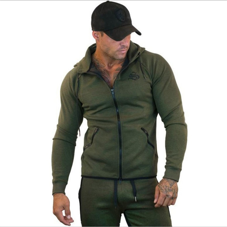 Men's Fitness Muscle Warm Sports Hooded Sweatshirt