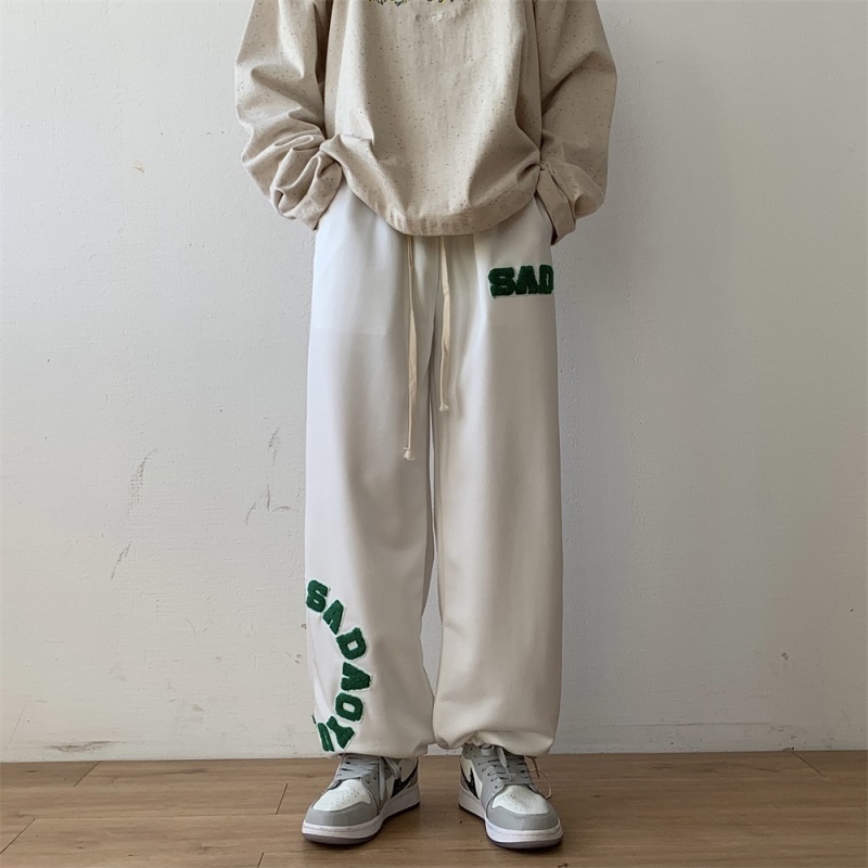 Men's Loose Towel Embroidered Sweatpants Casual Trousers