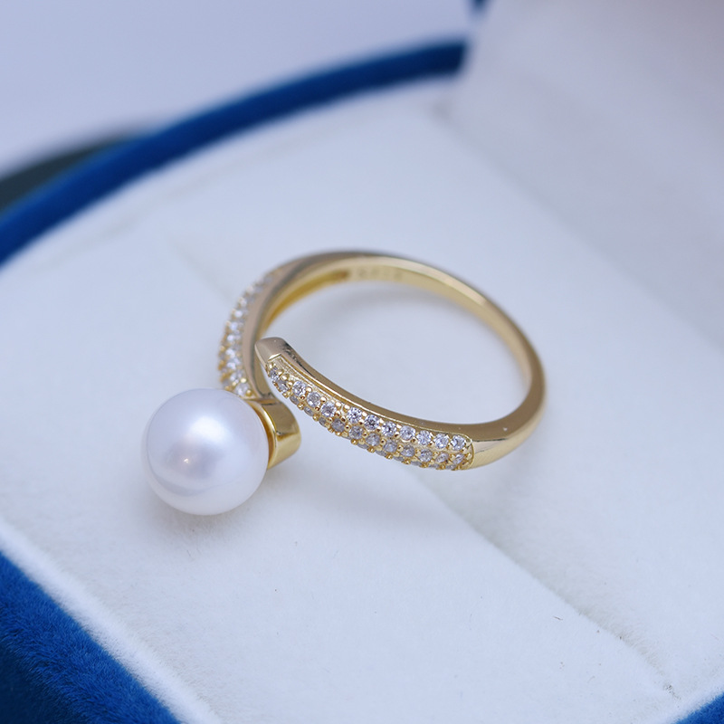 Title 1, Freshwater Pearl 8-9mmS925 Silver Adjustable Ring