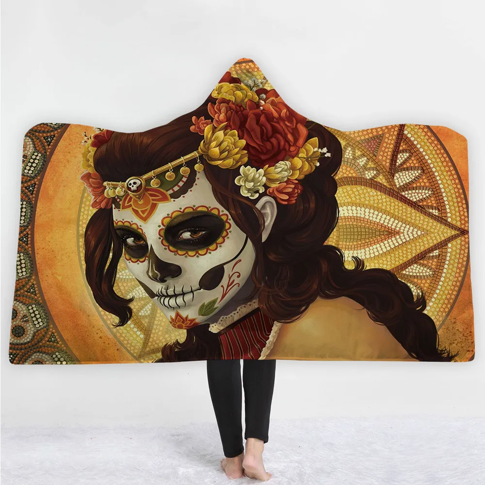 Hooded blanket cape