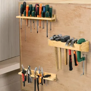 3x Wall Mounted Screwdriver Holder Storage Rack Wrench Workshop Tool Organizer