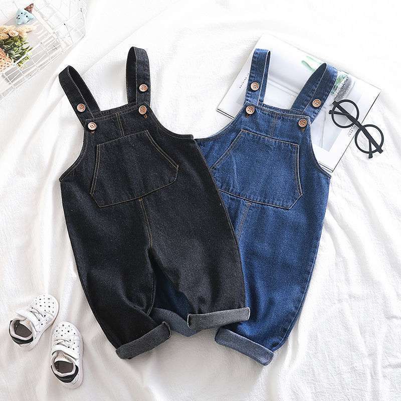 Infant Toddler Jeans Baby Denim Overalls Children's Korean-style Casual Loose Pants