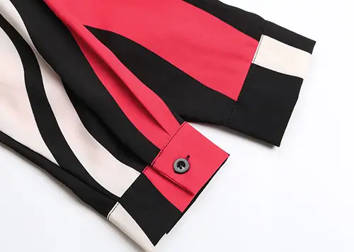New Women's Red Striped Lapel Long-sleeved Bottoming Shirt For Women