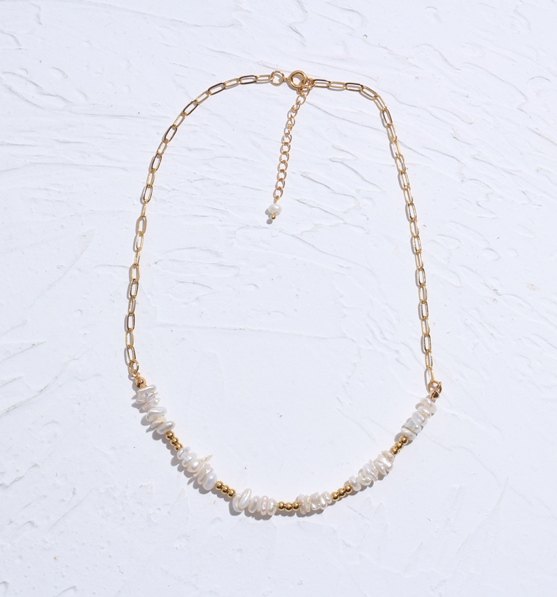 Real Gold Shaped Freshwater Pearl Necklace
