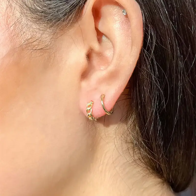 Europe And The United States Cross-border Explosion Models Personality Chain Earrings S925 Sterling Silver Circle-shaped Earrings Senior Sense Of INS Earrings